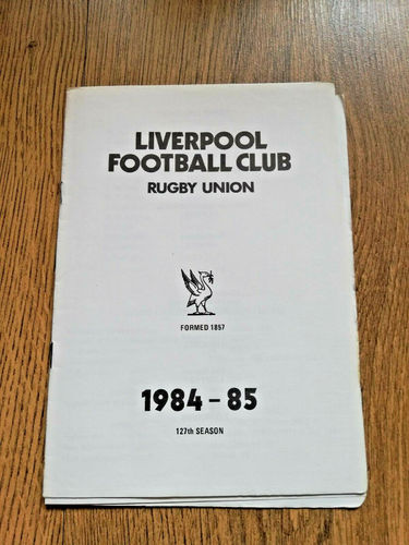 Liverpool v Saracens Dec 1984 Rugby Programme