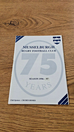 Musselburgh v Hawick 75th Anniversary Match Oct 1996 Rugby Programme