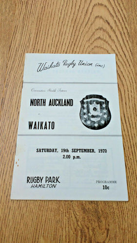 Waikato v North Auckland Sept 1970 Coronation Shield Rugby Programme