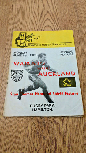 Waikato v Auckland Jun 1981 Stan Thomas Memorial Shield Rugby Programme