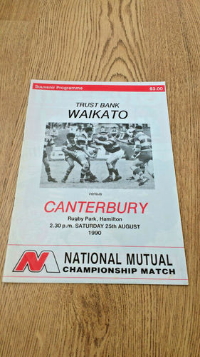 Waikato v Canterbury Aug 1990 Rugby Programme