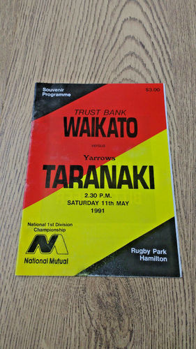 Waikato v Taranaki May 1991 Rugby Programme