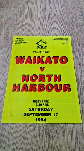 Waikato v North Harbour Sept 1994 Rugby Programme