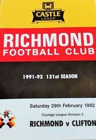 Richmond Rugby Union Programmes