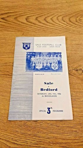 Sale v Bedford Jan 1956 Rugby Programme