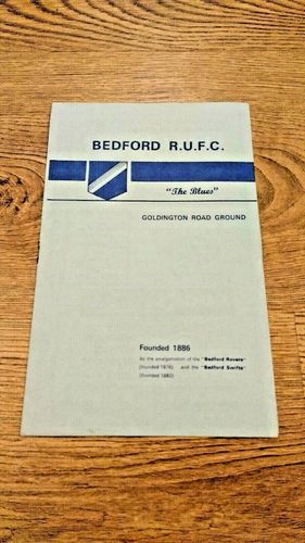 Bedford v London Irish Sept 1971 Rugby Programme