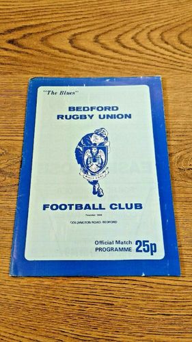 Bedford v Cambridge University Oct 1983 Rugby Programme