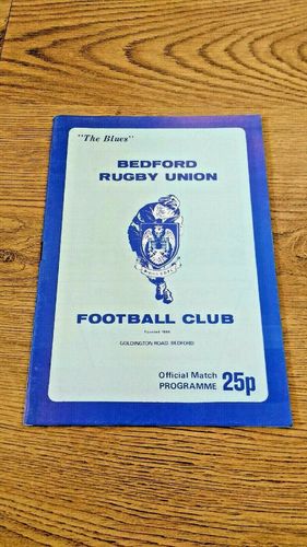 Bedford v Coventry Nov 1984 Rugby Programme