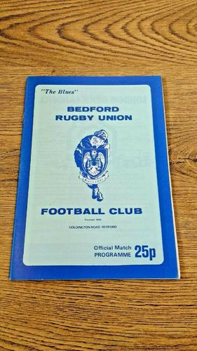 Bedford v Coventry Mar 1986 Rugby Programme