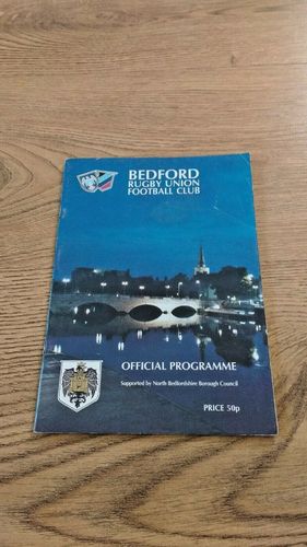 Bedford v West Hartlepool Dec 1991 Rugby Programme