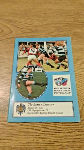 Bedford v Leicester Jan 1993 Rugby Programme