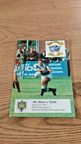 Bedford v Fylde Oct 1993 Rugby Programme