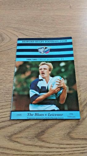 Bedford v Leicester Feb 1995 Rugby Programme