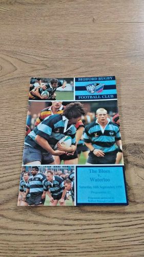 Bedford v Waterloo Sept 1995 Rugby Programme