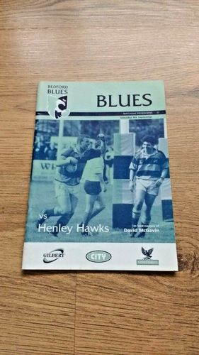 Bedford v Henley Hawks Sept 2000 Rugby Programme