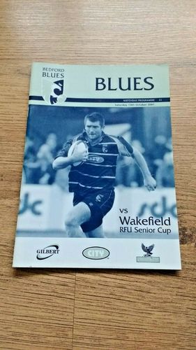 Bedford v Wakefield Oct 2001 RFU Senior Cup Rugby Programme