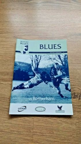 Bedford v Rotherham Feb 2002 Rugby Programme