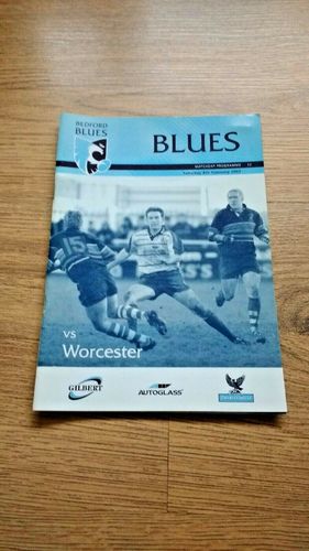 Bedford v Worcester Feb 2003 Rugby Programme