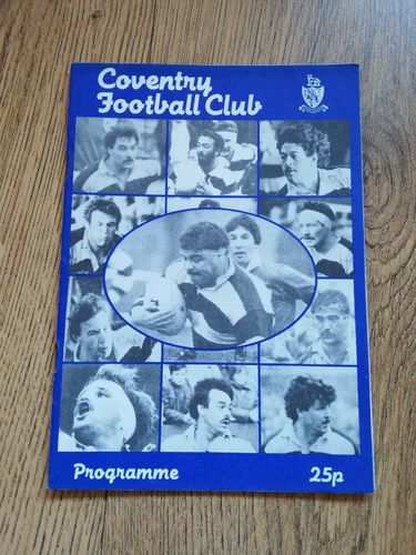 Coventry v Orrell May 1986 Rugby Programme