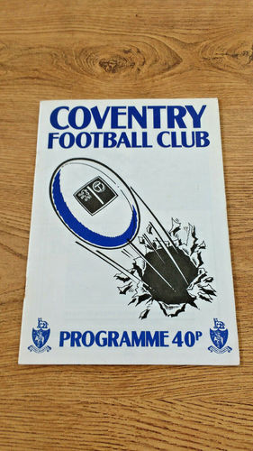 Coventry v Sale Sept 1988 Rugby Programme