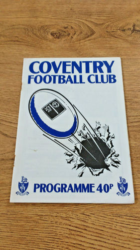 Coventry v Northampton Mar 1989 Rugby Programme