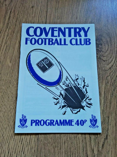 Coventry v Headingley Apr 1989 Rugby Programme