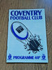 Coventry v London Irish Sept 1989 Rugby Programme