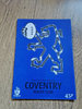 Coventry v Blackheath Oct 1990 Rugby Programme
