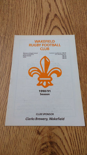 Wakefield v Coventry Nov 1990 Rugby Programme