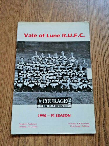Vale of Lune v Coventry Nov 1990 Pilkington Cup Rugby Programme
