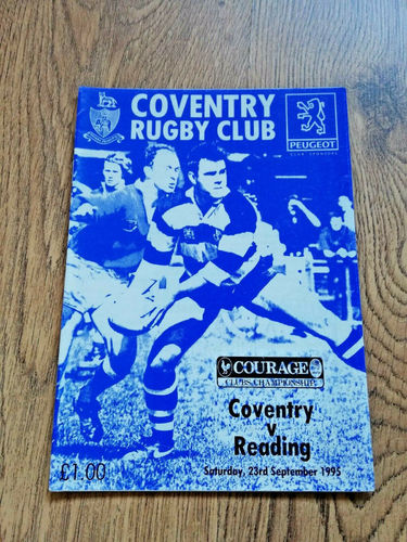 Coventry v Reading Sept 1995 Rugby Programme