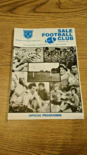 Sale v Birmingham Dec 1982 John Player Cup Rugby Programme