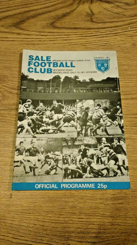 Sale v Neath Oct 1985 Rugby Programme