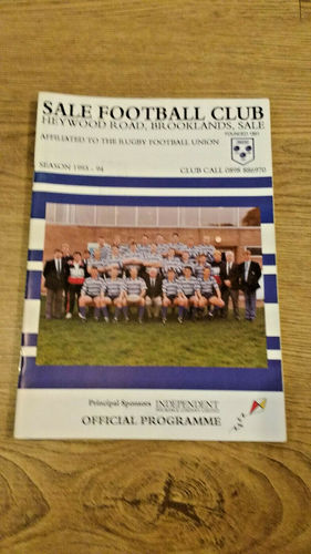 Sale v Loughborough Students Oct 1993 Rugby Programme