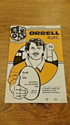 Orrell v Sale Nov 1985 Rugby Programme