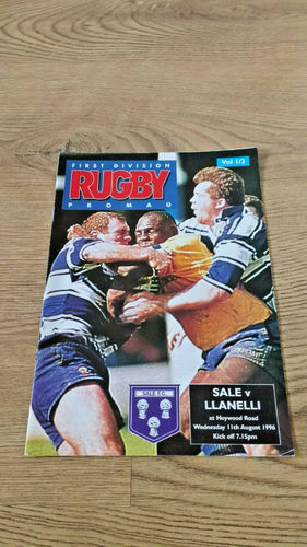 Sale v Llanelli Aug 1996 Rugby Programme