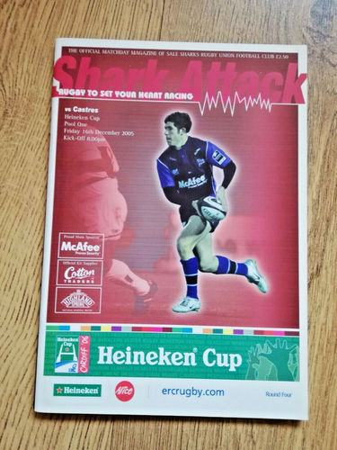 Sale v Castres Dec 2005 Heineken Cup Rugby Programme
