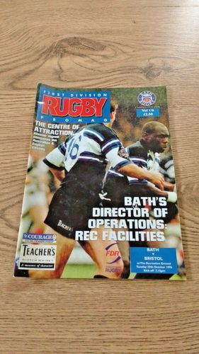 Bath v Bristol Oct 1996 Rugby Programme
