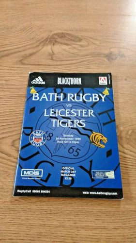Bath v Leicester Tigers Nov 1999 Rugby Programme