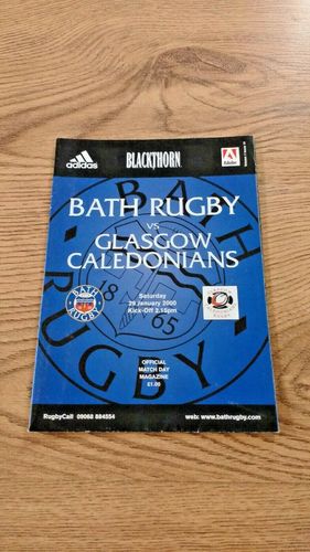 Bath v Glasgow Caledonians Jan 2000 Rugby Programme