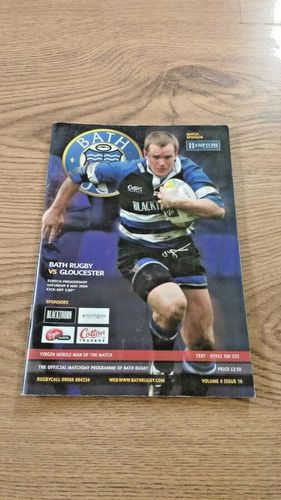 Bath v Gloucester May 2004 Rugby Programme