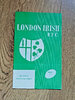 London Irish v Old Alleynians Sept 1969 Rugby Programme