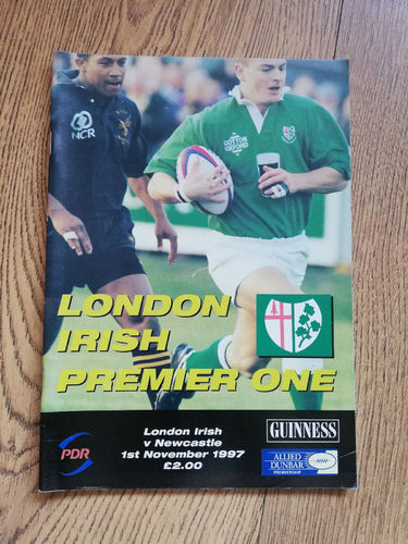 London Irish v Newcastle Nov 1997 Rugby Programme