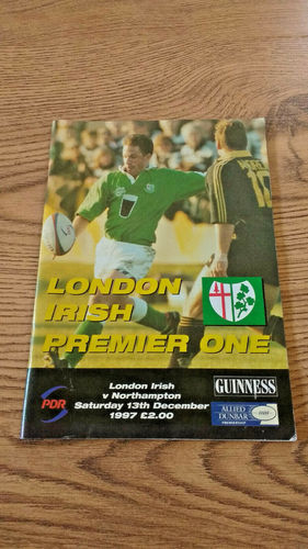 London Irish v Northampton Dec 1997 Rugby Programme