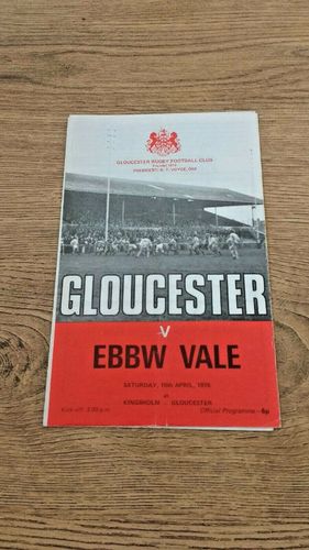 Gloucester v Ebbw Vale April 1976 Rugby Programme