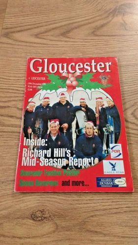 Gloucester v Leicester Dec 1998 Rugby Programme
