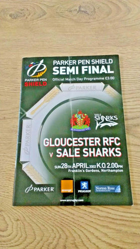 Gloucester v Sale Apr 2002 Parker Pen Shield Semi-Final Rugby Programme