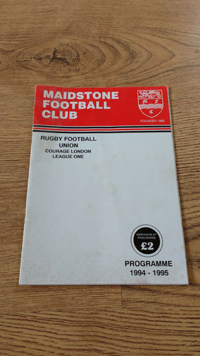 Maidstone v Guildford & Godalming Sept 1994 Rugby Programme