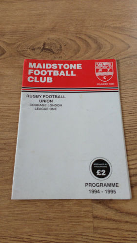 Maidstone v Askeans Oct 1994 Kent Cup Rugby Programme
