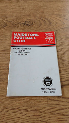Maidstone v Westcombe Park Nov 1994 Rugby Programme